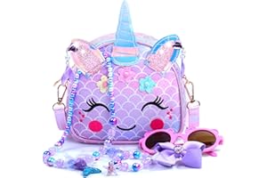 NLDOHUTO Toddler Purse Gifts for Girls, Little Girl Gifts Princess Dress Up Jewelry Mermaid Toys Birthday Gifts for Girls 3 4 5 6 7 8 Year old