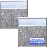 BP57 Range Hood Filters with Light Lens 11 3/8" x 11 3/4" for 43000 Series | rangaire hood filter replacement Fit for Br-oan Stove Hood Vent Filter and Nut-one stove exhaust fan filter with light 1-Pack