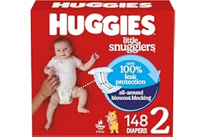 Huggies Size 2 Diapers, Little Snugglers Baby Diapers, Size 2 (12-18 lbs), 148 Count, Packaging May Vary