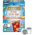 Twinings Brew Over Ice Unsweetened Peach Black Iced Tea K-Cup Pods for Keurig, 24 Count (Pack of 1), Caffeinated