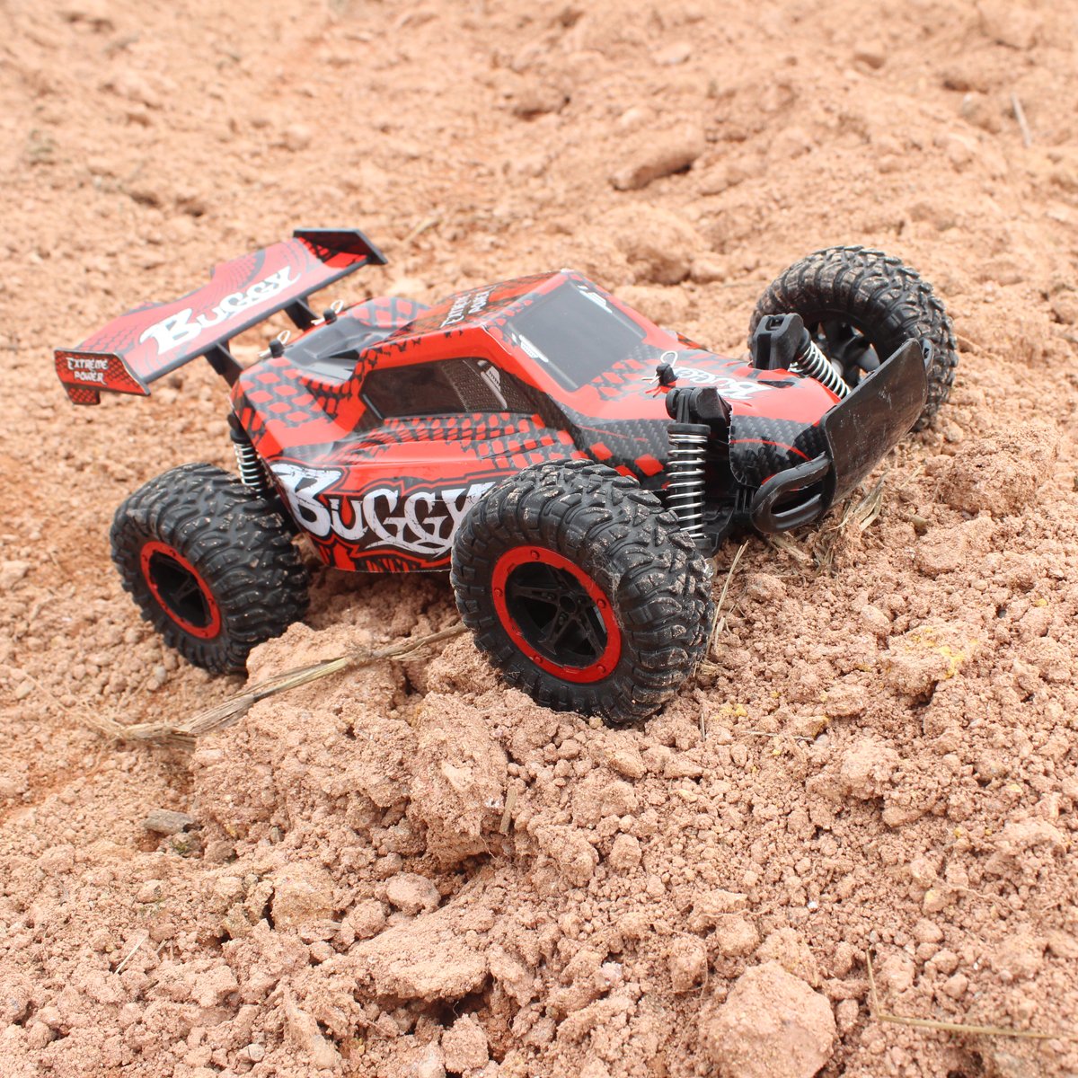 Hugine 1:16 2.4G RC Car Off Road Vehicle High Speed Racing Monster Truck 20km/h Buggy Independent Suspension Radio Control Cars Toys (Red)