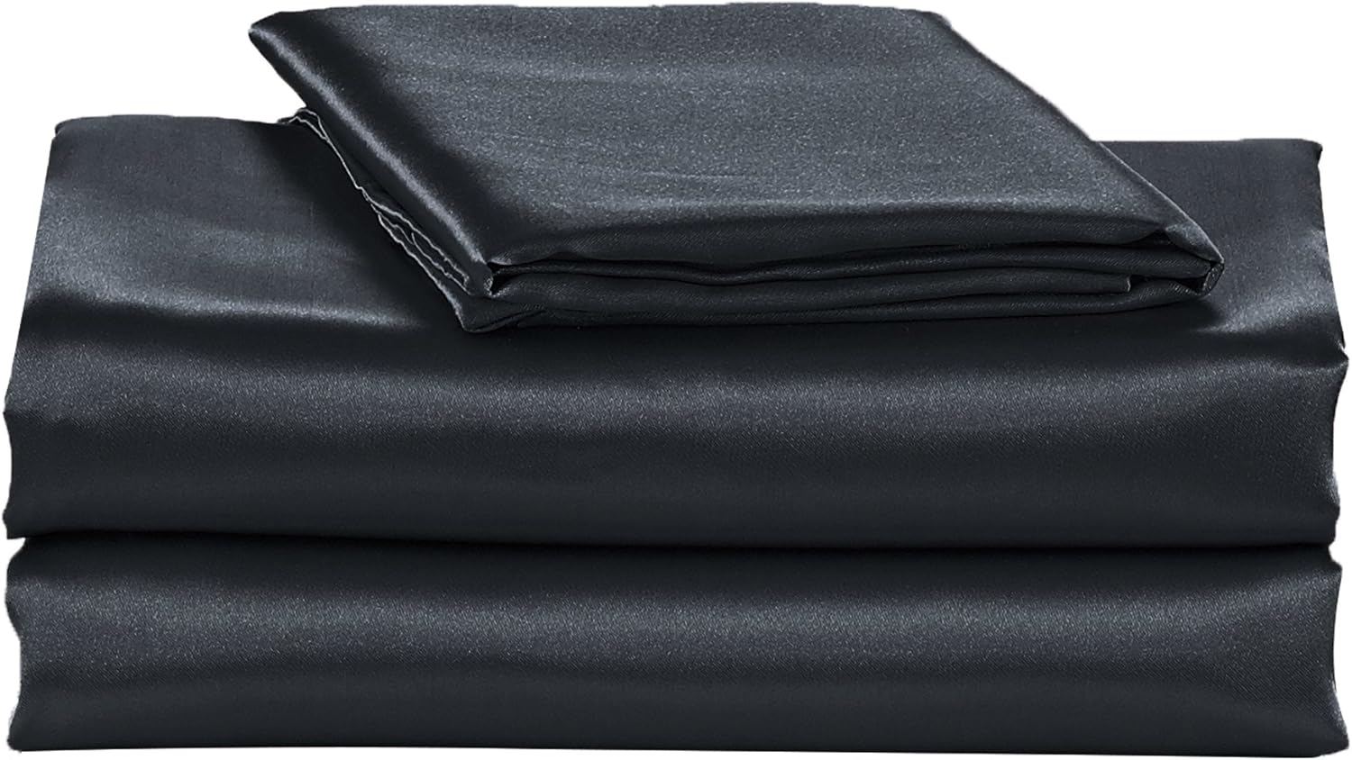 EliteHomeProducts EHP Super Soft and Silky Satin Sheet Set (Solid/Deep Pocket) (King, Black)