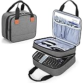 LUXJA Label Maker Carrying Case Compatible with Brother P-Touch PT-D610BT / PT-D410 / PT-D460BT, Storage Bag for Brother Label Printer with Multiple Pockets, Gray