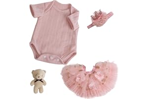 EKOKIZ Reborn Baby Dolls Clothes Girl Pink Baby Clothes for Dolls 17-22 Inches Doll Clothes and Accessories for Realistic Newborn Baby Dolls Girl
