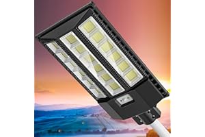 BUYTHA 1500W Solar Street Lights Outdoor - Dusk to Dawn, Radar Sensor, Remote Control - Waterproof Street Lights Solar Powered for Parking Lot, Yard, and Patio