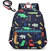 willikiva Cartoon Bus 12 Kindergarten Backpack for Kids Girls and Boys,Waterproof Preschool Toddler Backpack Wiht Leash and Safety Harness(Blue)