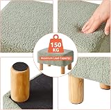 YMYNY Footstool Rectangle Pouf Ottoman with Wooden Legs 40x29x25CM Green view 7