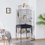 Yaheetech Parrot Cage Play Top 46.5x46.5x71 cm Detachable Stand Green view 2