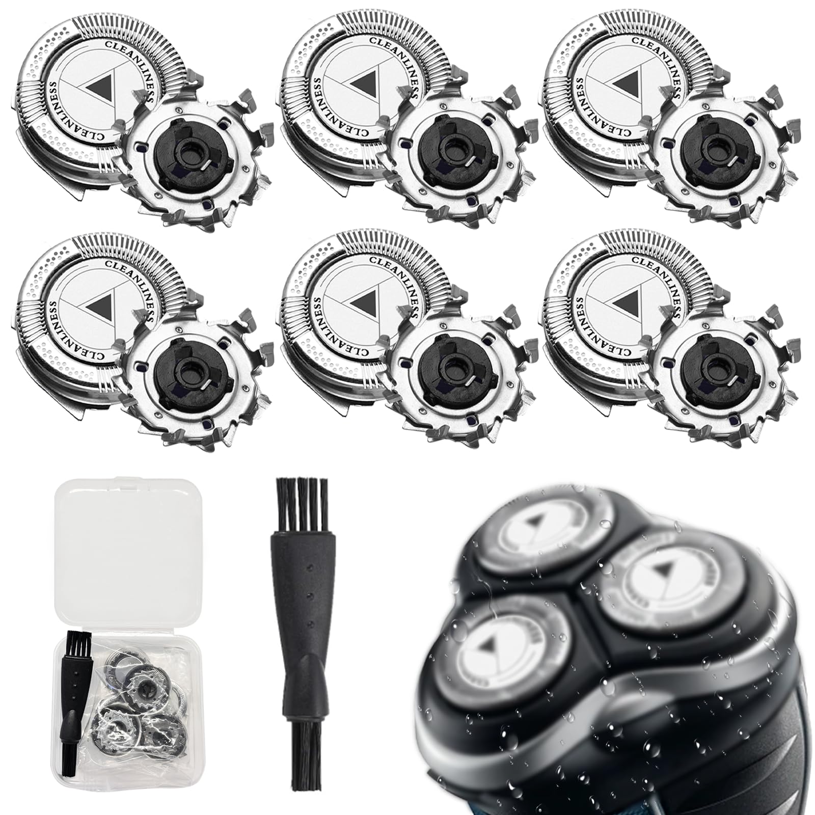 6 Pack SH30/50/52 Replacement Shaver Heads, for Shaver Series 5000 6000 (Except S55xx S6600 & S6800)/Series AT8xx/AT7xx/PT7xx/PT8xx with Cleaning Brush
