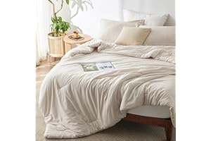 Bedsure Queen Comforter Set - Beige Soft Bedding for All Seasons, Cationic Dyed Bed Set, 3 Pieces, 1 Queen Size Comforter (90"x90") and 2 Pillow Shams (20"x26"+2")