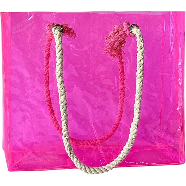 Bolsa Transparente Holográfica PVC Estadio - 35x30 Cm, Impermeable, Correa Lila, Playa, Conciertos, Oficina