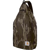 Carhartt Durable Sling Bag, Crossbody Backpack with Side Release Buckle, Tablet Sleeve and Adjustable Strap, Mossy Oak Bottomlands, 10L