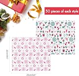 ASTARON Christmas Wax Paper Sheets 100 pcs Green Red 22x25cm Food Wrapping view 2