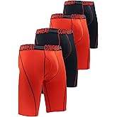 Comfneat Men's 9" Long Boxer Briefs Sports Performance Breathable Underwear 4-Pack