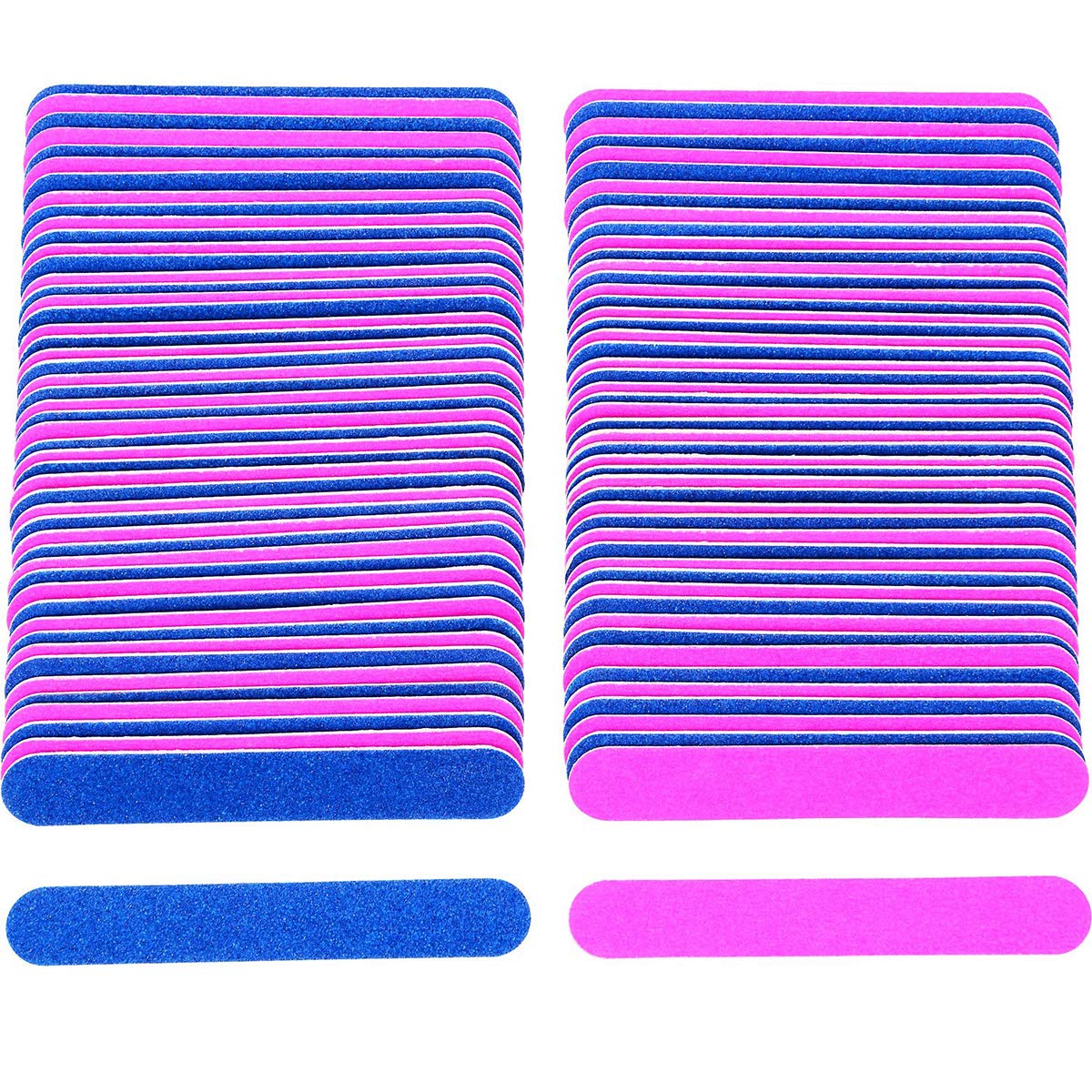 100 Pack Nail File Set Nail Files 180/240 Grit Disposable Double Sided Emery Board-Nail Buffer Files Kit