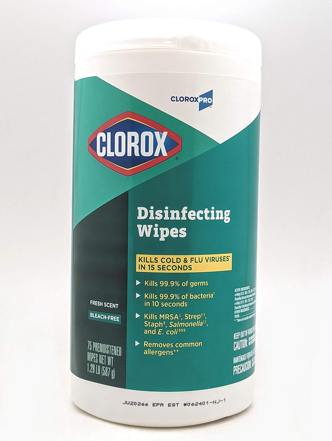Fresh Scent Disinfecting Wet Wipes, Cloth, 7 x 8, 75/Canister, 6/Carton: Home & Kitchen