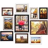 Giftgarden 4 Colors Picture Frames for Multiple Sizes Photos, Four 4x6, Four 5x7, Two 8x10, Assorted Gallery Frame Collage for Wall or Tabletop, Set of 10