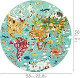 boppi Round World Map Jigsaw Puzzle 150 Pieces Ages 5+ Educational view 3