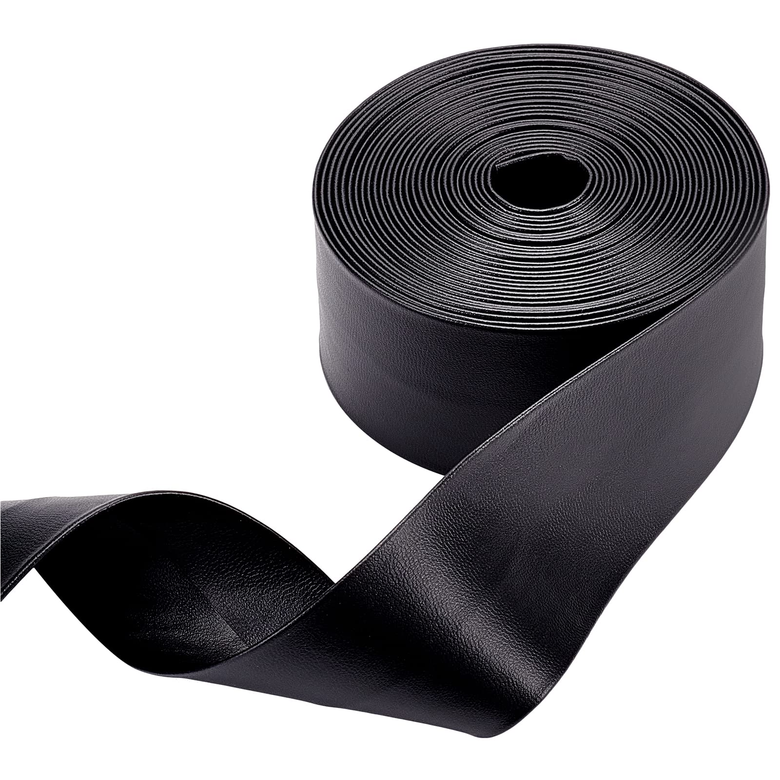 BENECREAT 5m Long Imitation Strap 40mm Wide Foldover Belt Strips for DIY Arts & Craft Projects (Black)