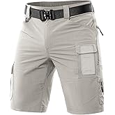 Moosehill Men's Hiking Cargo Shorts Quick Dry Work Shorts for Men Casual Tactical with 7 Pockets Waterproof No Belt