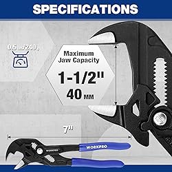 WORKPRO 7-Inch Pliers Wrench, CR-V Construction