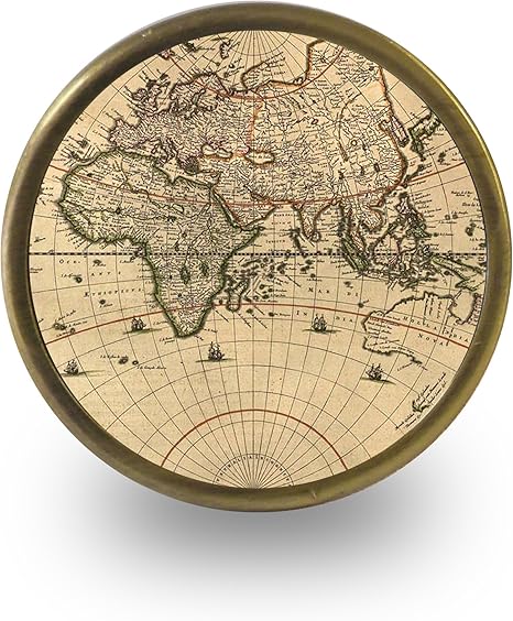Vintage dark braun Weltkarte Schranktüren und Schubladen, Griffe Griff