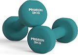 PROIRON Neoprene Dumbbell Weights Pair 3KG Dark Green Non-Rolling