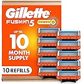 Gillette Fusion5 Power Razor Blades for Men, 5-Blade Razor Refills, 10 Count