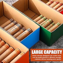 Feifeiya 20 Pcs Coin Trays for Rolled Coins High