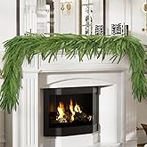 4 Pcs 6 Ft Artificial Norfolk Pine Garlands, Real Touch Norfolk Pine Garland, Realistic Natural Christmas Greenery for Table, Mantle, Wall, Indoor, Outdoor Holiday Decor (4, 6 FT)