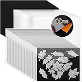YixangDD 40 Pack Stamp and Die Storage Bag with Magnetic Sheets | Die Cut Storage Set for Card Making (20 Pcs Sheets +20 Pcs Bags), PVC Envelopes, 0.6 mm Thickness Magnetic Sheets