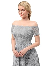 Dressystar Women's Lace Cocktail Dress Hi-Lo Off