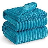 Bedsure GentleSoft Teal Fleece Blanket for Couch - Cozy Soft Blankets for Women, Cute Small Throws for Girls, 108x90 Inches