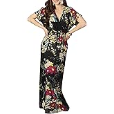 KOH KOH Womens Long Summer Floral Evening Sexy Kaftan Evening Gown Maxi Dress