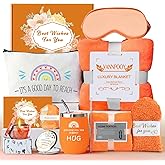 Best Friend Birthday Gifts for Women Friendship, Get Well Soon Gift Basket, Spa Self Care Package Kit, Feel Better Gift Set, Anniversary Retirement Thinking of You Gift Box for Mom Sister Wife, Orange