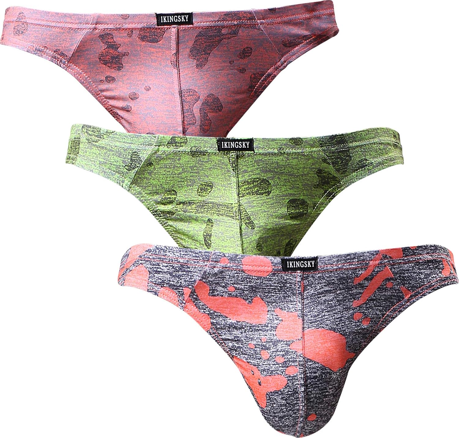 iKingsky Men's Camouflage Thong Underwear Sexy Low Rise T-back Underwear