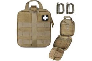 LIVANS Tactical First Aid Pouch, Molle EMT Pouches Rip-Away Military IFAK Medical Bag Outdoor Emergency Survival Kit Quick Release Design Include Red Cross Patch