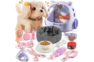 Vanvimen 16 Pcs Robot Dog Toys for Girls, Toys for 3 4 5 6 7 8 Year Old Girls Kids Boys, Realistic Robot Puppy Toddlers Girl Toy for 5-7 6-8, Ideas Birthday Gifts for Girl 3 4 5 6 Year Old