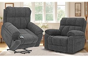 YONISEE Oversized Lift Chair Recliner for Elderly Set of 2, Living Room Chair with Massage & Heat, Power Recliner Chair for Adults with Heavy Duty and Safety Motion, 2 Concealed Cup Holders, USB Port