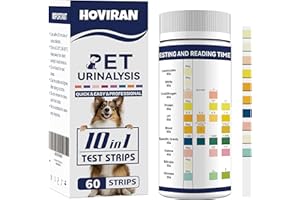 10-in-1 Cat & Dog Urine Test Strips, Cat & Dog UTI Test Kit, Pet Urinalysis Reagent Strips Diabetes, Glucose, Nitrite, Specif