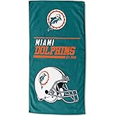 Northwest NFL Miami Dolphins Beach Towel, 30" x 60", 40 Yard Dash Legacy