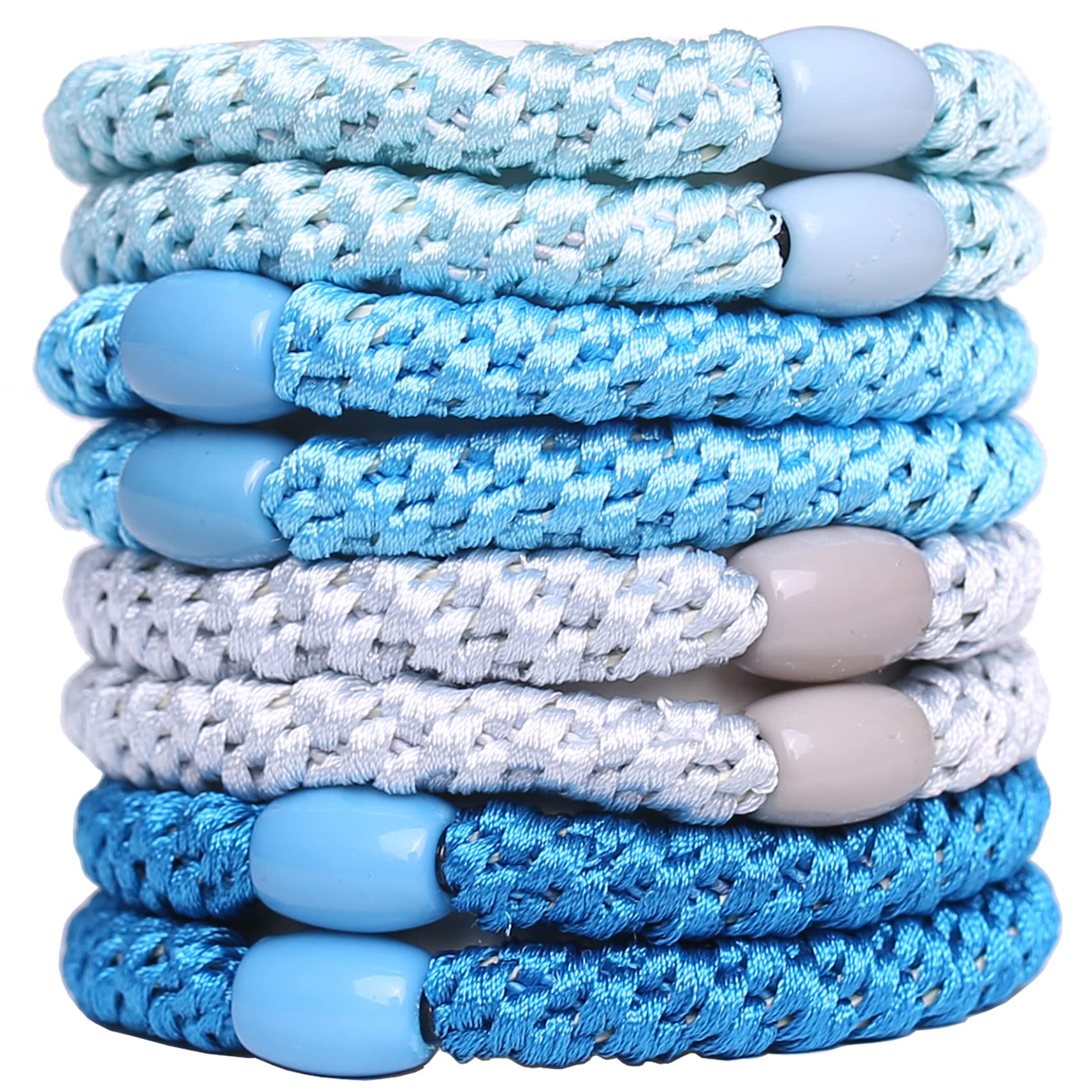 GYGYL 8Pcs Mixed Color Hair Ties for Women Girls, Elastics Hair Bands Ponytail Holders for Thick Hair, No Damage No Crease Hair Elastics(Style 10)