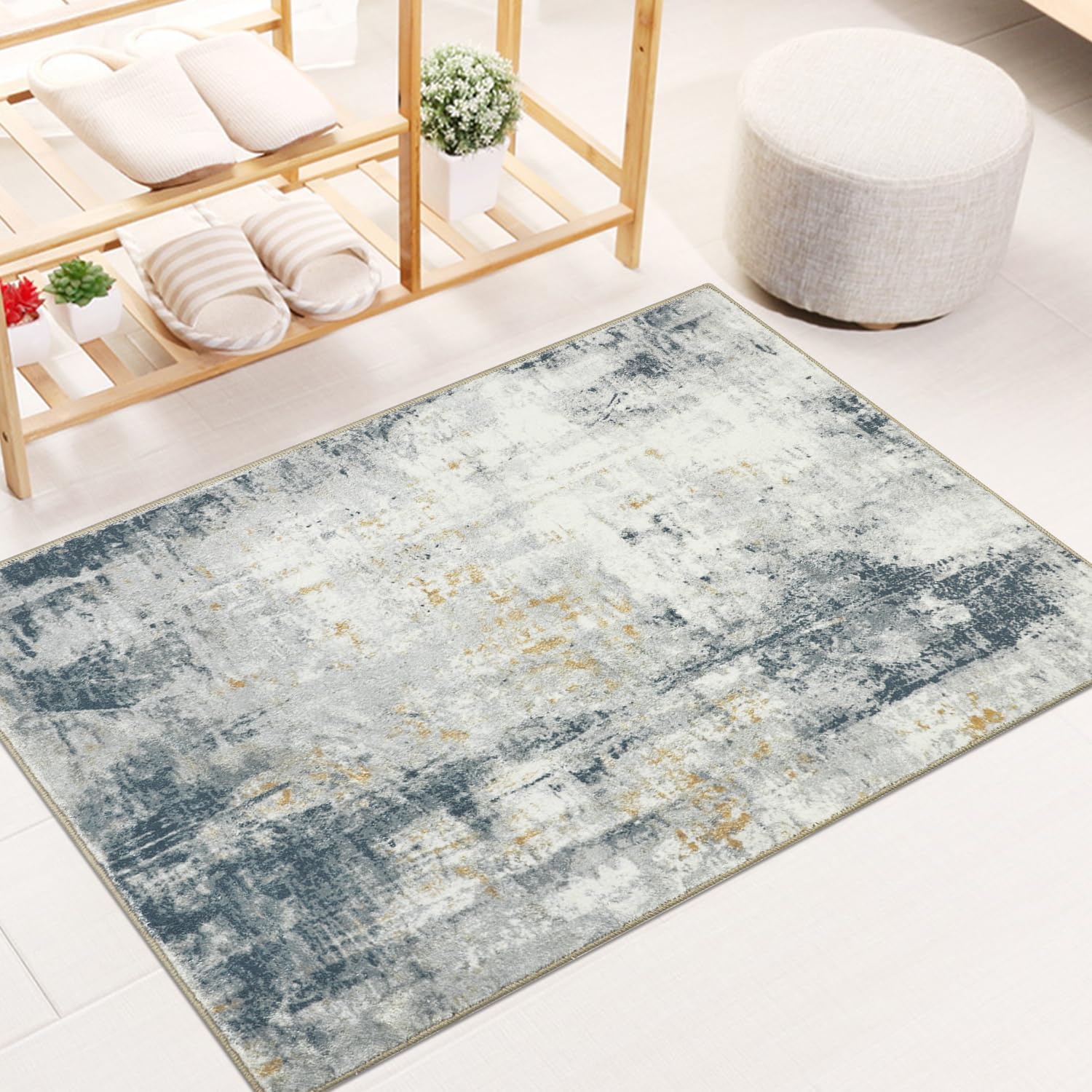 Famibay Small Rugs Bedroom Living Room Washable 60x90cm Entrance Carpet Runner Door Mats Indoor Non Slip Kitchen Carpet Floor Mat for Hallway Entryway Office Room Decor