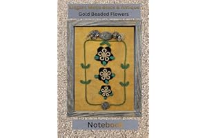 Elegant Métis Black & Antique Gold Beaded Flower Notebook