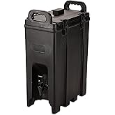Carlisle FoodService Products Cateraide Insulated Beverage Dispenser with Handles for Catering, Events, Kitchens, And Restaurants, Plastic, 5 Gallons, Black