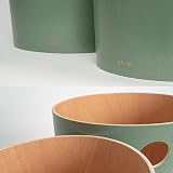 Kazai Bennet Design Paper Bin Green - Real Wood Veneer Waste Basket view 4