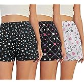 VENTELAN 3 Pack Womens Ultra-Soft Pajama Shorts Adjustable Waistband Sleepwear(Available in Plus Size) S-XXL