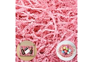Darfukei Shredded Paper For Gift Baskets, 1/2LB (8 oz) Crinkle Paper Filler, Pink Mother's Gifts Day Baskets Grass, Crinkle Cut Papers Shred For Birthdays, Weddings,Boxes Bags, Basket Filler ,Anniversaries,Gift Wrapping