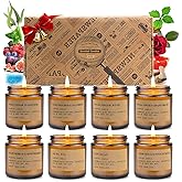 Candle Gift Set for Women – 8 Pack Scented Candles for Home,Long Lasting Soy Wax Amber Jar Candles, Aromatherapy Candle Set,Perfect Holiday Gifts
