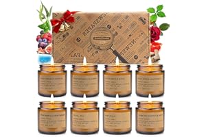 FEIBAO Candle Gift Set for Women – 8 Pack Scented Candles for Home,Long Lasting Soy Wax Amber Jar Candles, Aromatherapy Candle Set,Perfect Holiday & Christmas Gifts